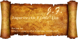 Jagerovits Fidélia névjegykártya